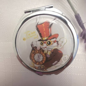 Compact Mirror Steampunk Rabbit Alice Wonderland